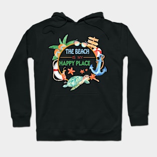 The Beach Is My Happy Place Funny Hoodie